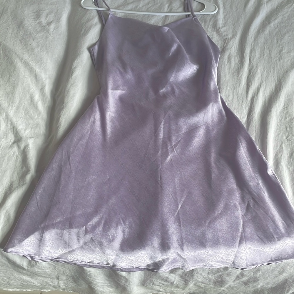 Silk purple mini dress